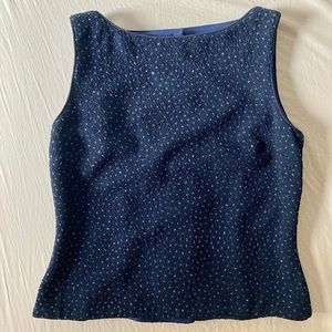 Vintage David Warren Navy Blue Sequin Top